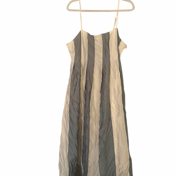NEW NWT MADEWELL | Pleated Midi Overcast Striped Dress | 14 - Picture 2 of 11